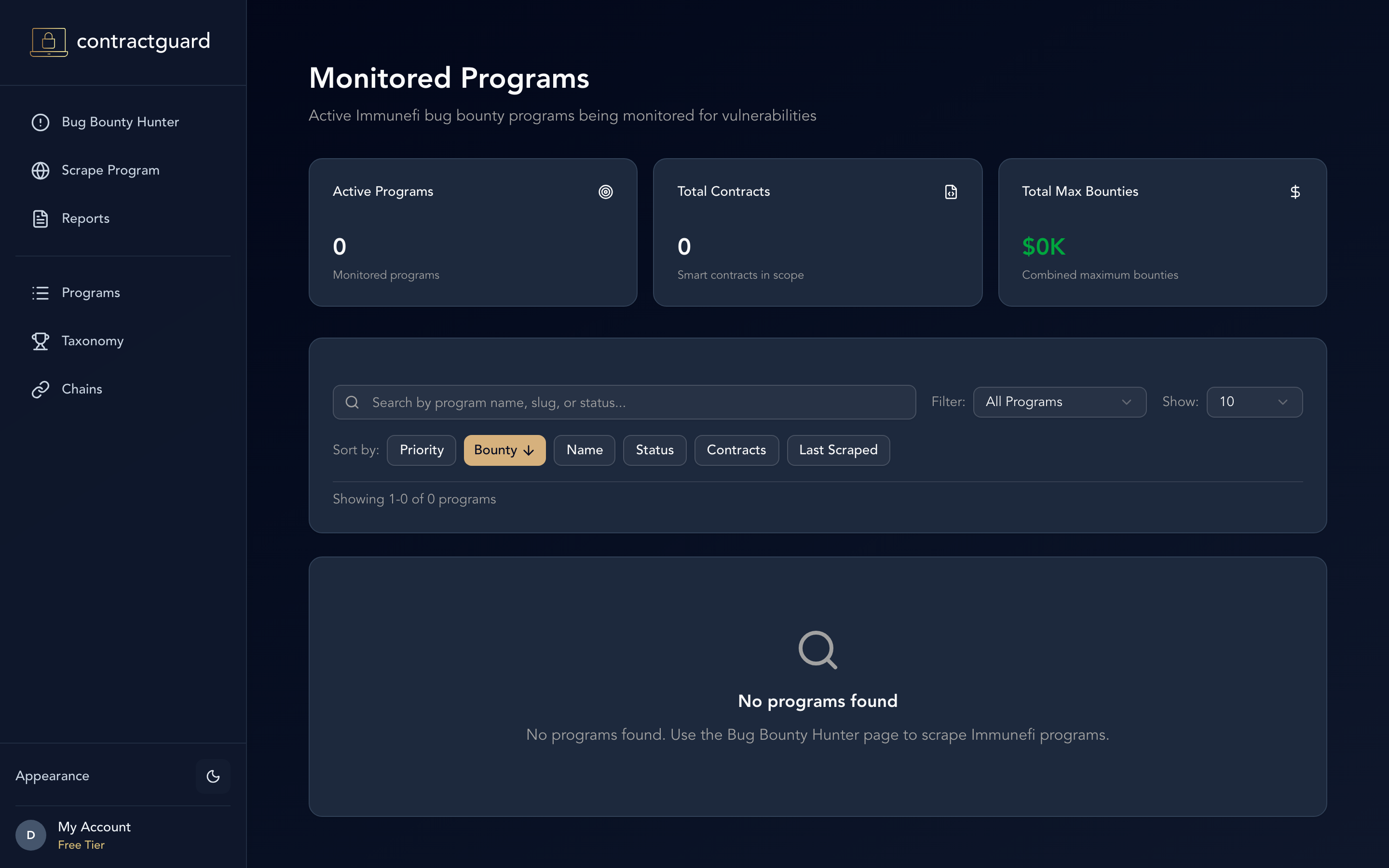 ContractGuard Immunefi programs with in-scope contracts